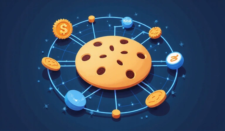 Illustrazione di un cookie digitale